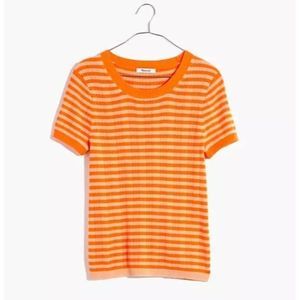 Women's MADEWELL Ringer Sweater Tee in Neon Stripe Sz L